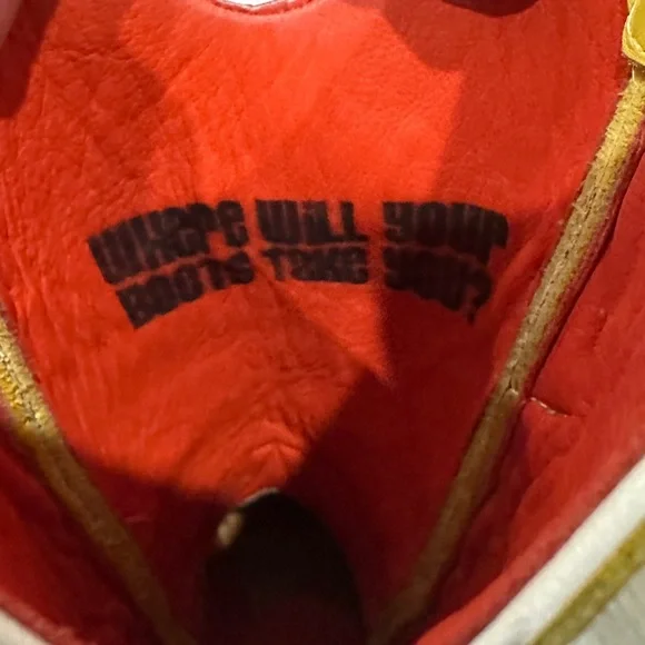 Planet Cowboy Psychedelic Yellow Western Cowboy Boots with Multicolor Stitching - Picture 10 of 11